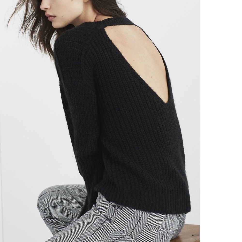 Express Black Knit Sweater with Open Back